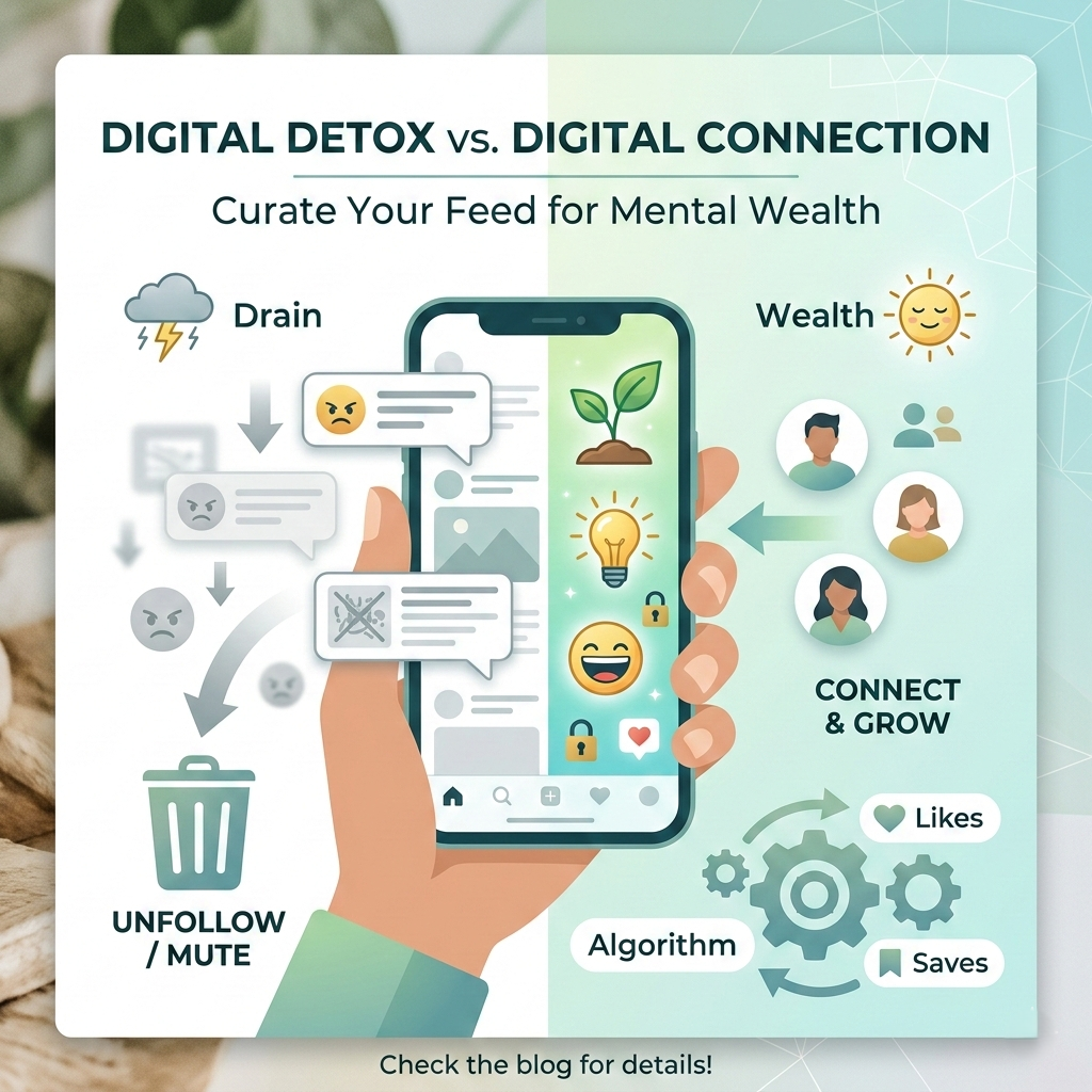 Digital Detox vs. Digital Connection: How to Curate Your Feed for Mental Wealth
