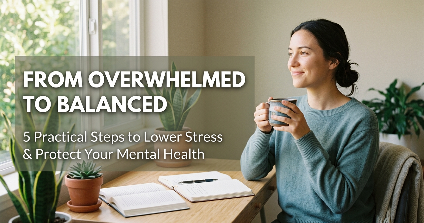 From Overwhelmed to Balanced: 5 Practical Steps to Lower Stress and Protect Your Mental Health